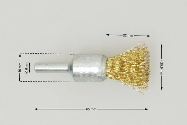 szczotka pędzelkowa średnica głowicy 16 mm drut stalowy mosiądzowany 0.25 STM - Szczotki pędzelkowe