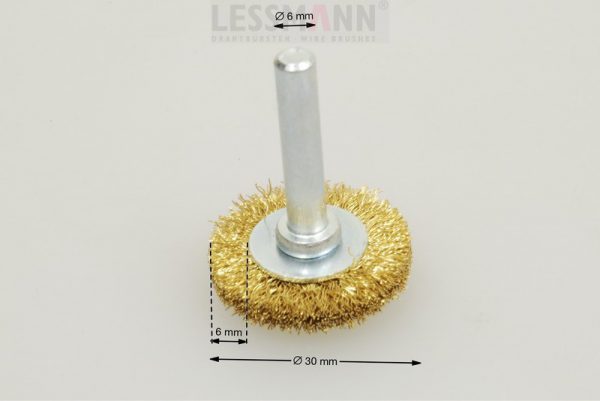 szczotka tarczowa trzpieniowa średnica 30 mm drut mosiężny 0.2 MES - Szczotki tarczowe trzpieniowe
