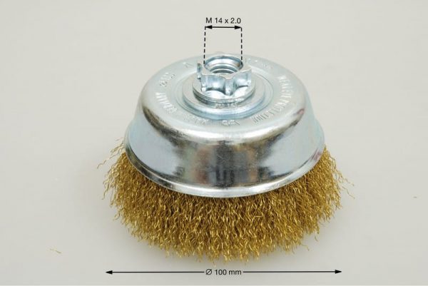 szczotka doczołowa średnica 100 mm drut mosiężny 0.3 MES - Szczotki doczołowe