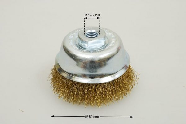 szczotka doczołowa średnica 80 mm drut mosiężny 0.3 MES - Szczotki doczołowe