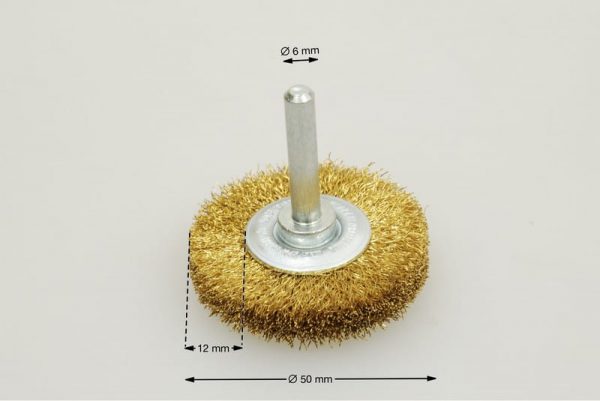 szczotka tarczowa trzpieniowa średnica 50 mm drut mosiężny 0.2 MES - Szczotki tarczowe trzpieniowe