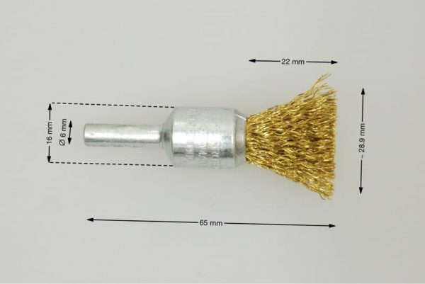szczotka pędzelkowa średnica głowicy 16 mm drut mosiężny 0.3 MES - Szczotki pędzelkowe