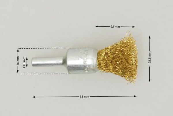 szczotka pędzelkowa średnica głowicy 16 mm drut mosiężny 0.2 MES - Szczotki pędzelkowe