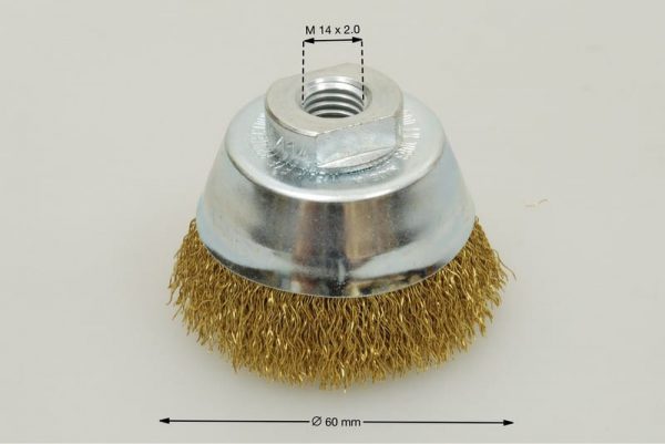 szczotka doczołowa średnica 60 mm drut mosiężny 0.3 MES - Szczotki doczołowe