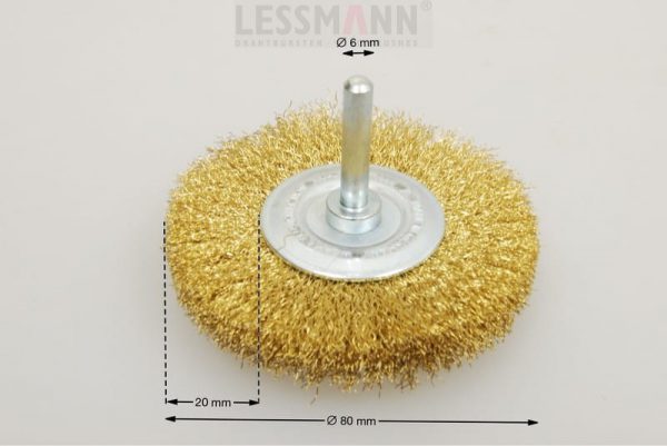 szczotka tarczowa trzpieniowa średnica 80 mm drut mosiężny 0.2 MES - Szczotki tarczowe trzpieniowe