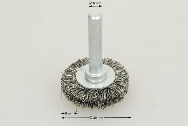 szczotka tarczowa trzpieniowa średnica 30 mm drut stalowy 0.3 STA - Szczotki tarczowe trzpieniowe