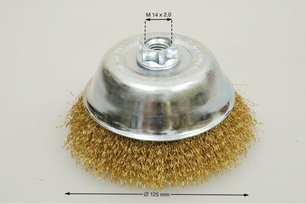 szczotka doczołowa średnica 125 mm drut mosiężny 0.3 MES - Szczotki doczołowe