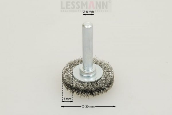 szczotka tarczowa trzpieniowa średnica 30 mm drut stalowy 0.2 STA - Szczotki tarczowe trzpieniowe