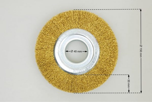 szczotka tarczowa średnica 150 mm drut mosiężny 0.3 MES - Szczotki tarczowe